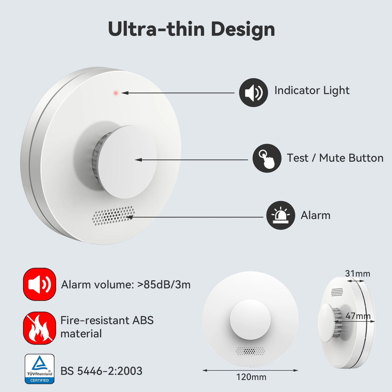 CPVAN Smoke & Carbon Monoxide & Heat Detector Interconnected Alarm Bundle Wireless Interlinked Fire CO Alarm Sensor Equipment