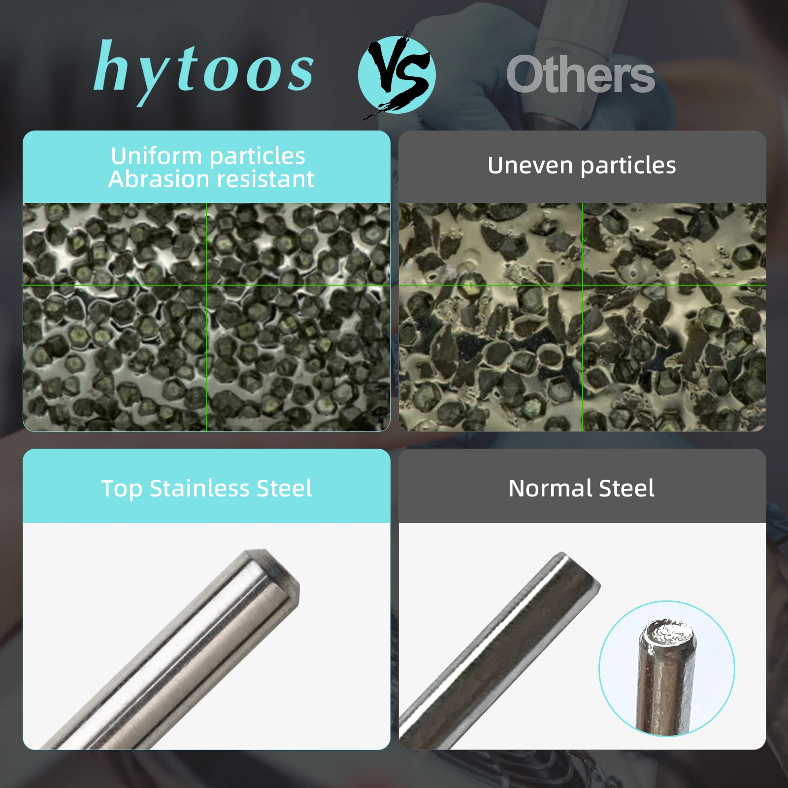 HYTOOS Cuticle Clean Nail Drill Bit Titanium Russian Nail Bits Professional Safety Under Cleaner Cuticle Dead Skin nail drill bit nail art tool manicure tools