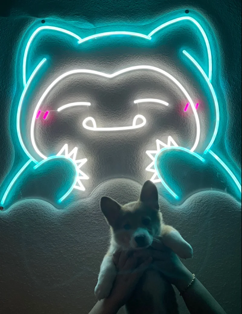 

Custom Snorlax Anime Cute led Neon Sign Indoor Wall Lights Wedding Event Party Shop Indoor Home Kids Room Decoration Neon