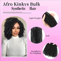 Afro Kinkys cheveux synthétiques en vrac pour Extensions de Dreadlock Loc réparation tressage torsion serré Afro crépus cheveux synthétiques pour Loc 2