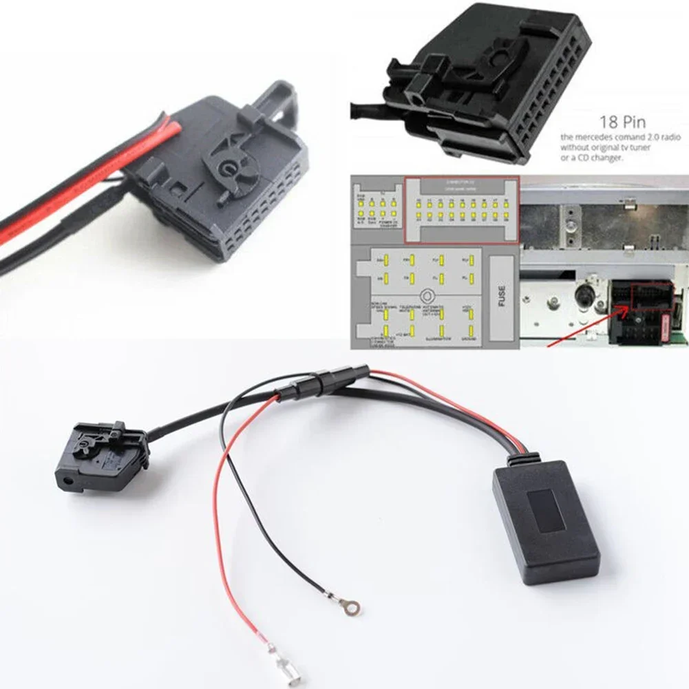 Aukson Cavo adattatore auto Bluetooth o MP3 con microfono Kit Fit for Mercedes W169 W221 W251 W245