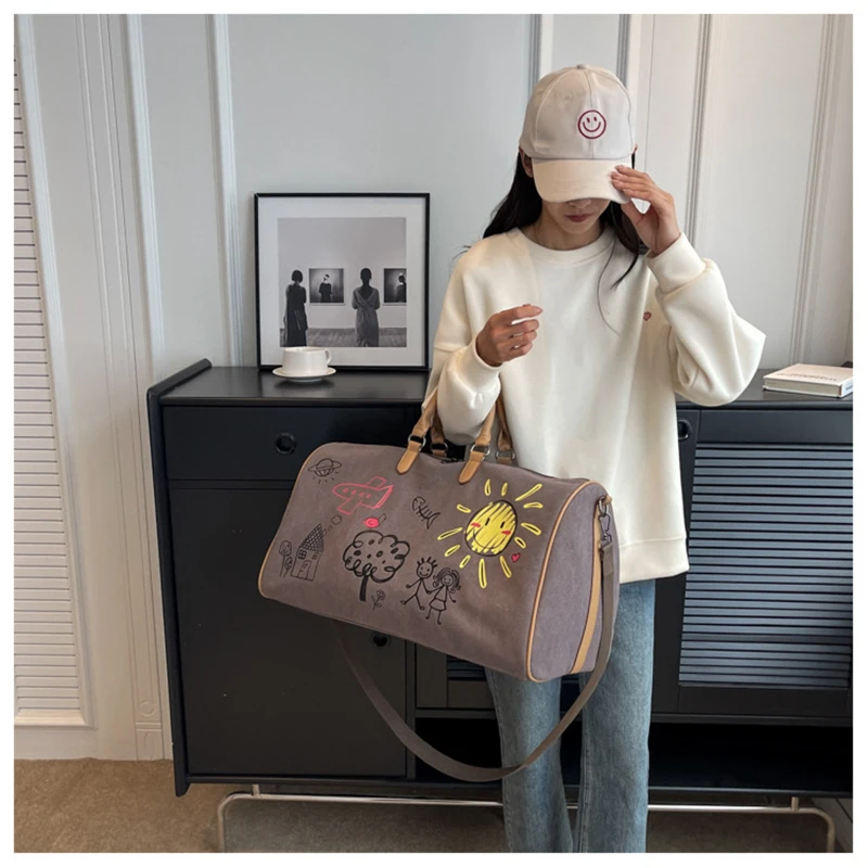 Gym Bag for Woman Graffiti Fitness Handbag Travel Duffle Valise Luggage Shoulder Sports Outdoor Pocket Weekend Crossbody Bag 2