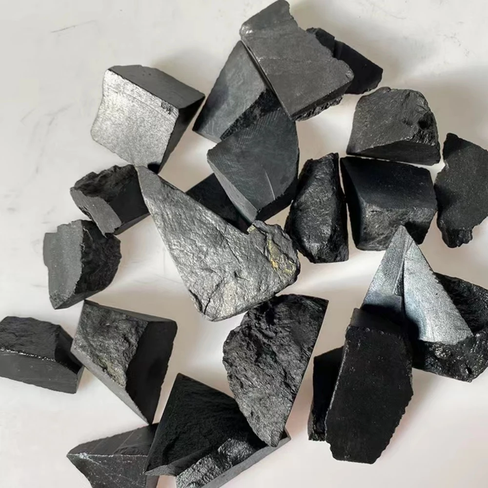 

Natural Shungite Stone Rough Energy Quartz Water Cleaner Mineral Russia Bulk Wicca Spiritual Reiki Gravel Root Chakra Stones