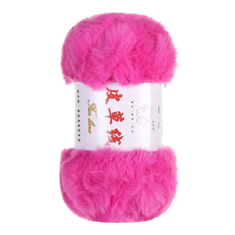 1Pc 100g Super Chunky Fur Yarn for hand knitting fuffly soft warm Crochet line to knit sweater coat Scarf Hat long plush threads 5