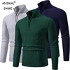 Autumn Quarter Zip Sweater Men's Pullover Knit Long Sleeve Sweater Men Winter Warm Slim Casual Turtleneck Mock Neck Sweaters 1