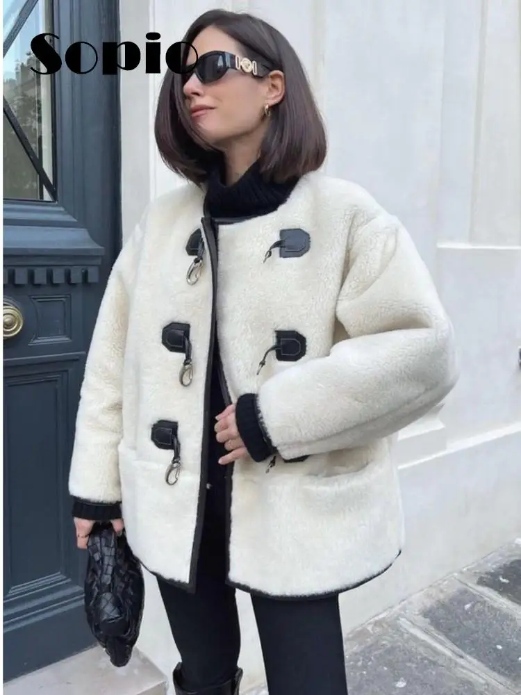 

Faux Fur Fleece Jacket Coats Women Autumn Winter Warm 2023 New Fashion Casual Long Sleeve Fur Coat Female Street Loose Outwear