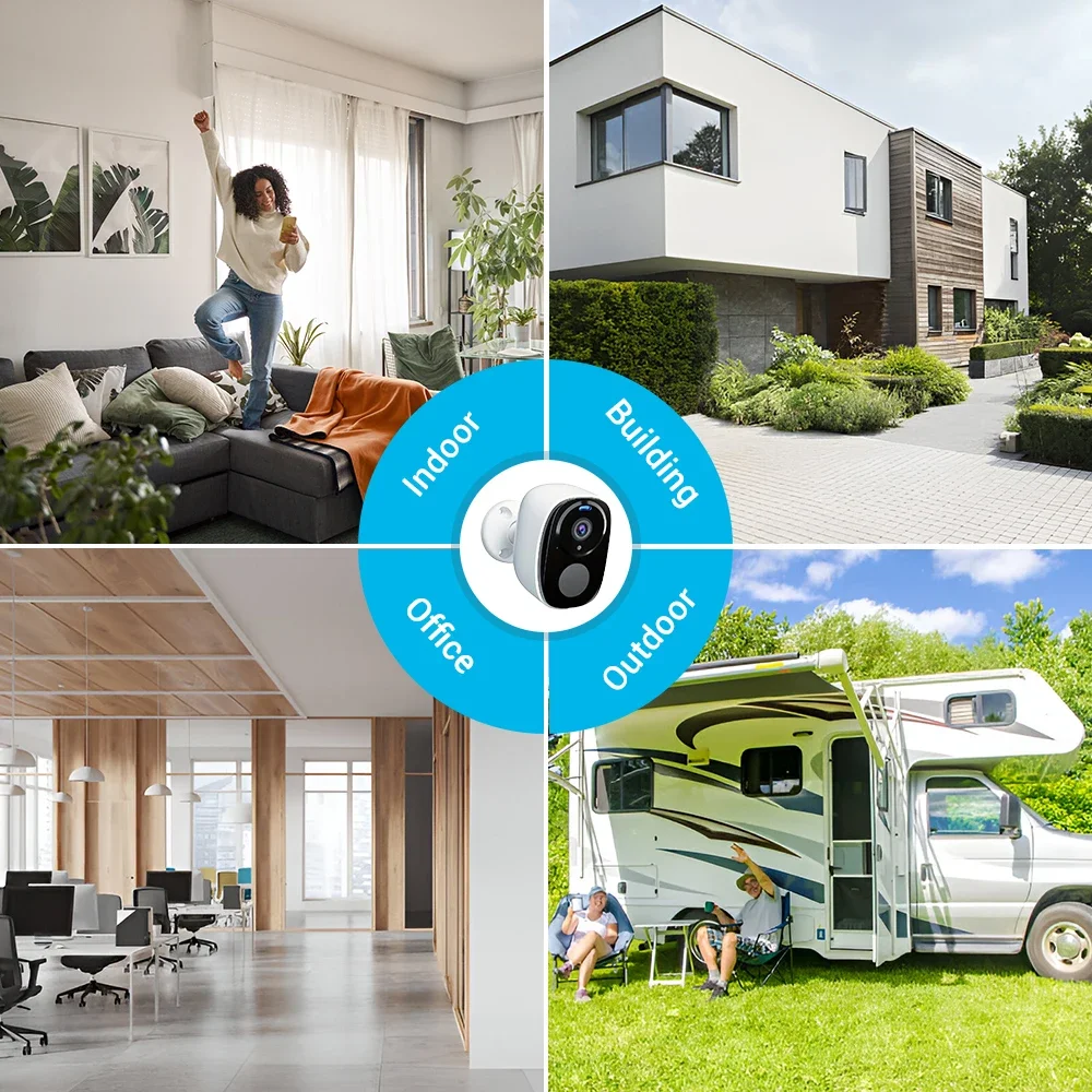 PEGATAH 5MP Solar Security Cam Wireless Outdoor Color Night Vision Battery Powered 2.4G WiFi PIR Waterproof  Alexa Camera