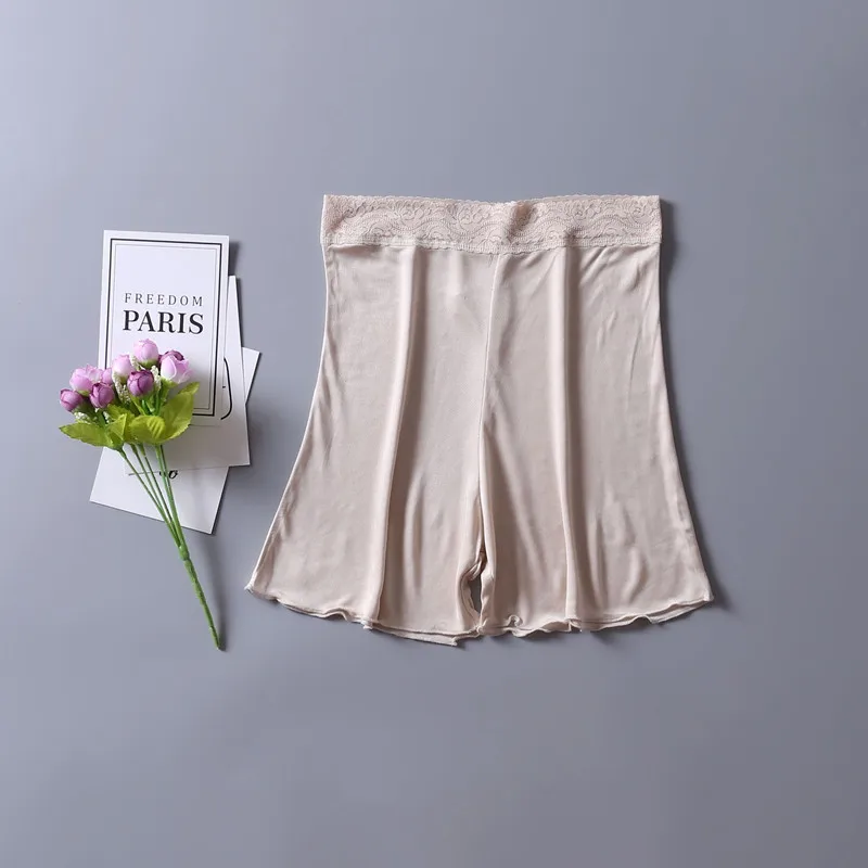 Summer Natural Mulberry Silk Shorts Under Skirt Women Thigh Comfortable Shorts Ladies Underwear Safety Pants Plus Size