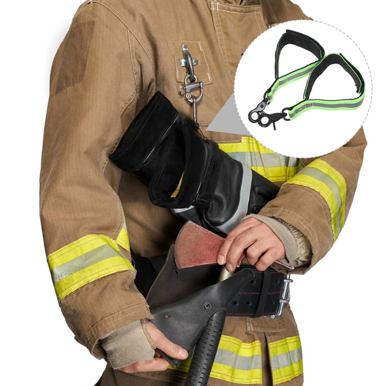 

2 Pcs Glove Buckle Work Gloves Strap Firefighter Holder Key Chain Firefighting Tool Nylon Fixing