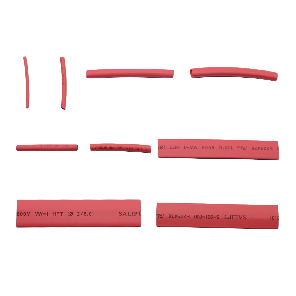 385 pcs/set RED Color 9 Sizes Assorted 2:1 Flame-retardant Boxed Heat Shrink Tubing Kit MPa 600V for Home DIY