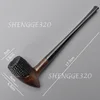 Ebony Wooden Tobacco Pipe Tomahawk Churchwarden Carved Surface Straight Stem 2