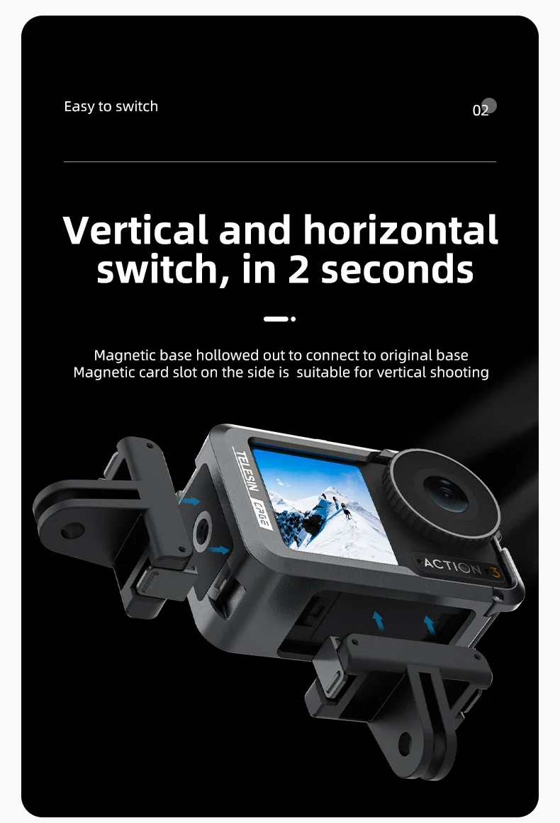Aluminum Frame Protective Case for DJI Action 3/4 - Vertical Shooting & Shockpro