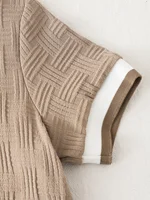Ensemble de shorts décontractés d'été pour garçons, couleur unie kaki, demi-cardigan, t-shirt et short de la même couleur, ensemble léger pour les vacances d'été des enfants 4