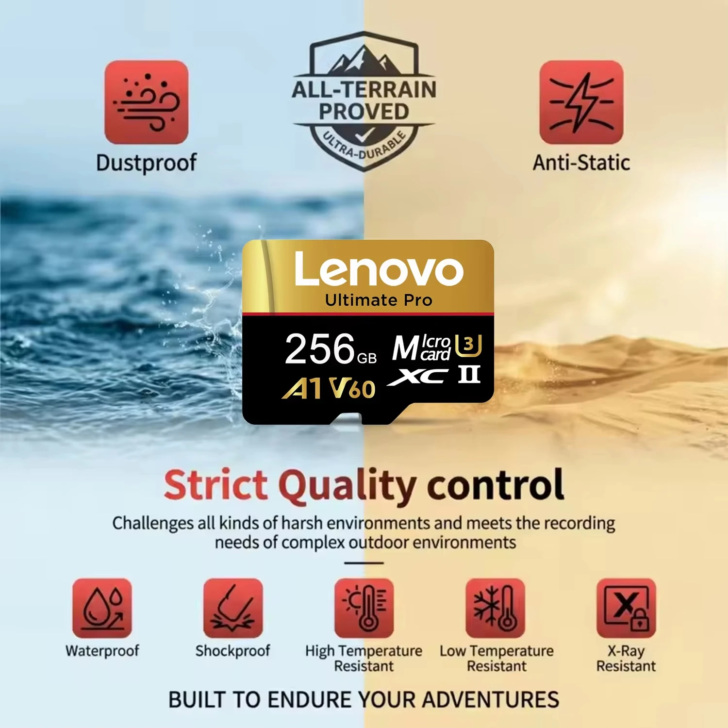 Lenovo Original 128GB Micro SD Card UHS-I A1 V60 Memory TF Card for Smartphone Camera Drone 4K Video Recording