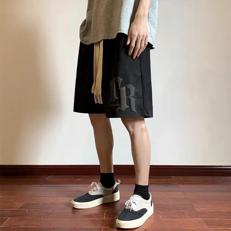 Fashion Printing Printing Men's Shorts Classic Waist Drawstring Street Casual Pockets Loose Trend All-match Male Short 2023