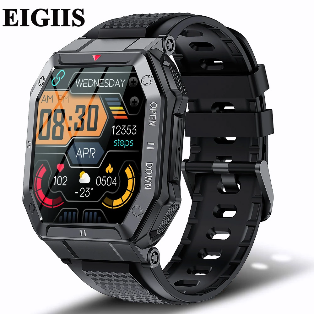 EIGIIS Smart Watch Men 1.85'' IPS Screen Custom Dial 5ATM Waterproof ...