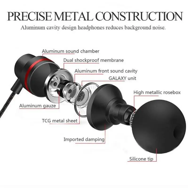 Auricolari Musicali Cablati Da 3.5Mm Cuffie In Metallo Cablate In-Ear Cuffie Stereo Per Telefono Con Microfono Per Modello Ct1