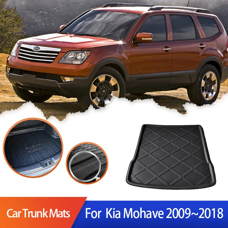 

Car Trunk Mats For Kia Mohave Borrego HM 2013 2015 2009~2018 Waterproof Carpet Rear Boot Cargo Liner Covers Car Auto Accessories