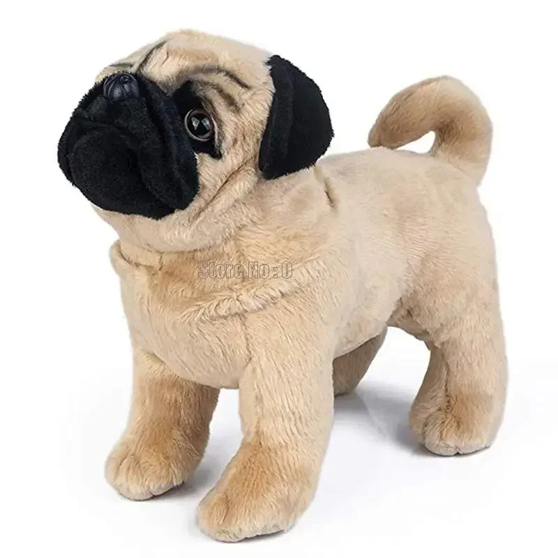 

Реалистичная стоящая собака мопса плюшевая мягкая набивная кукла животные подарок на день рождения Рождество для детей игрушка