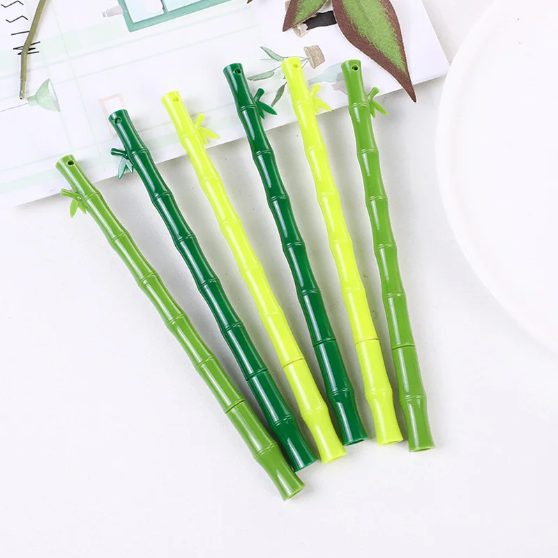 

10Pcs/Lot Cute Cartoon Imitation Bamboo Gel Pen 0.5mm Black Ink Neutral Pen School Office Stationery Kawaii Writing Supplies