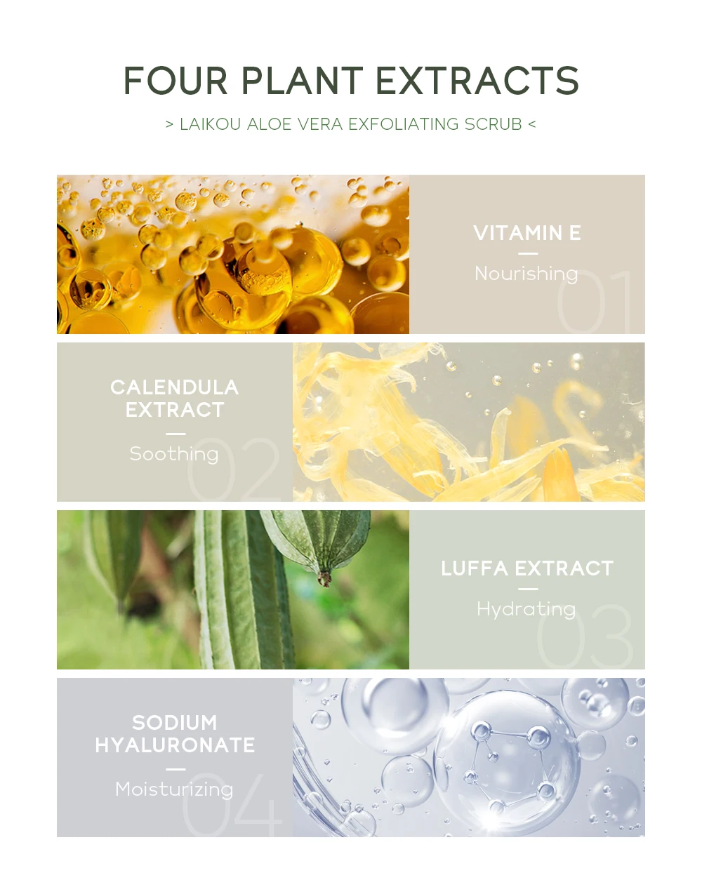 Enriched with Calendula Extract, Luffa extract and Sodium Hyaluronate