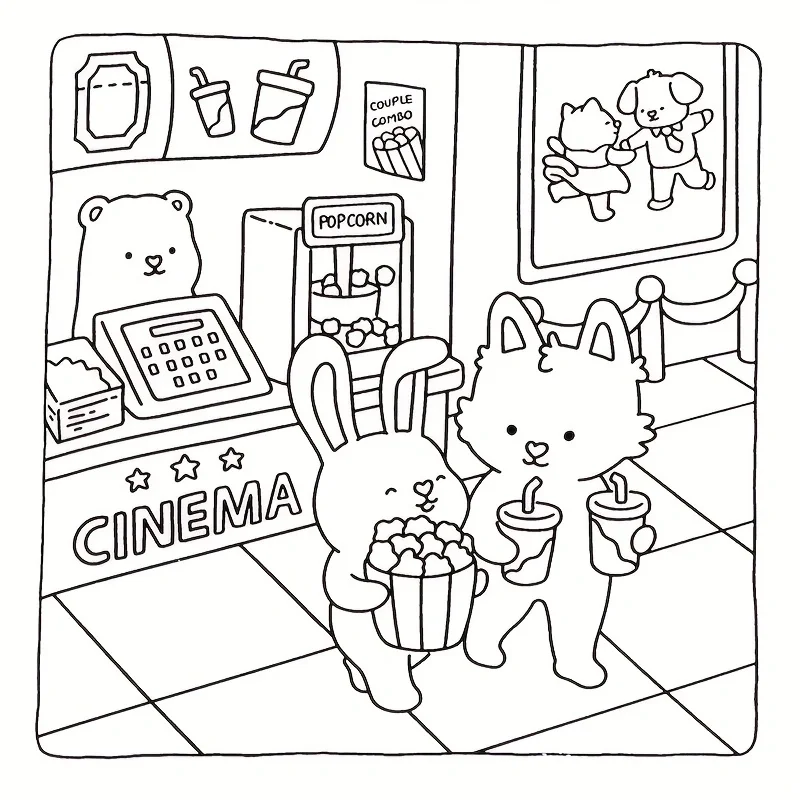 Sweetheart Coloring Book - Cozy Romantic Scene with Adorable Dogs & Cats, Vibrant Colors, Perfect Gift for Valentine'S Day 6