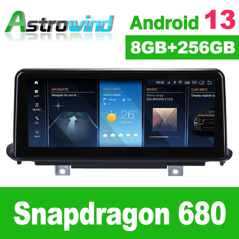 

12.3 inch 8 Core 256G ROM Android 13 System Car GPS Navigation Media Stereo Radio For BMW X5 F15 X6 F16 2014-2019 NBT EVO