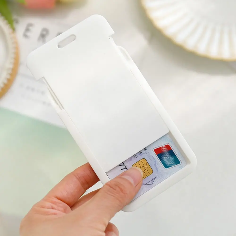 Sliding Card Cover ID Name Badge Holder 1PC for Bus Work Card Chest Pocket Students