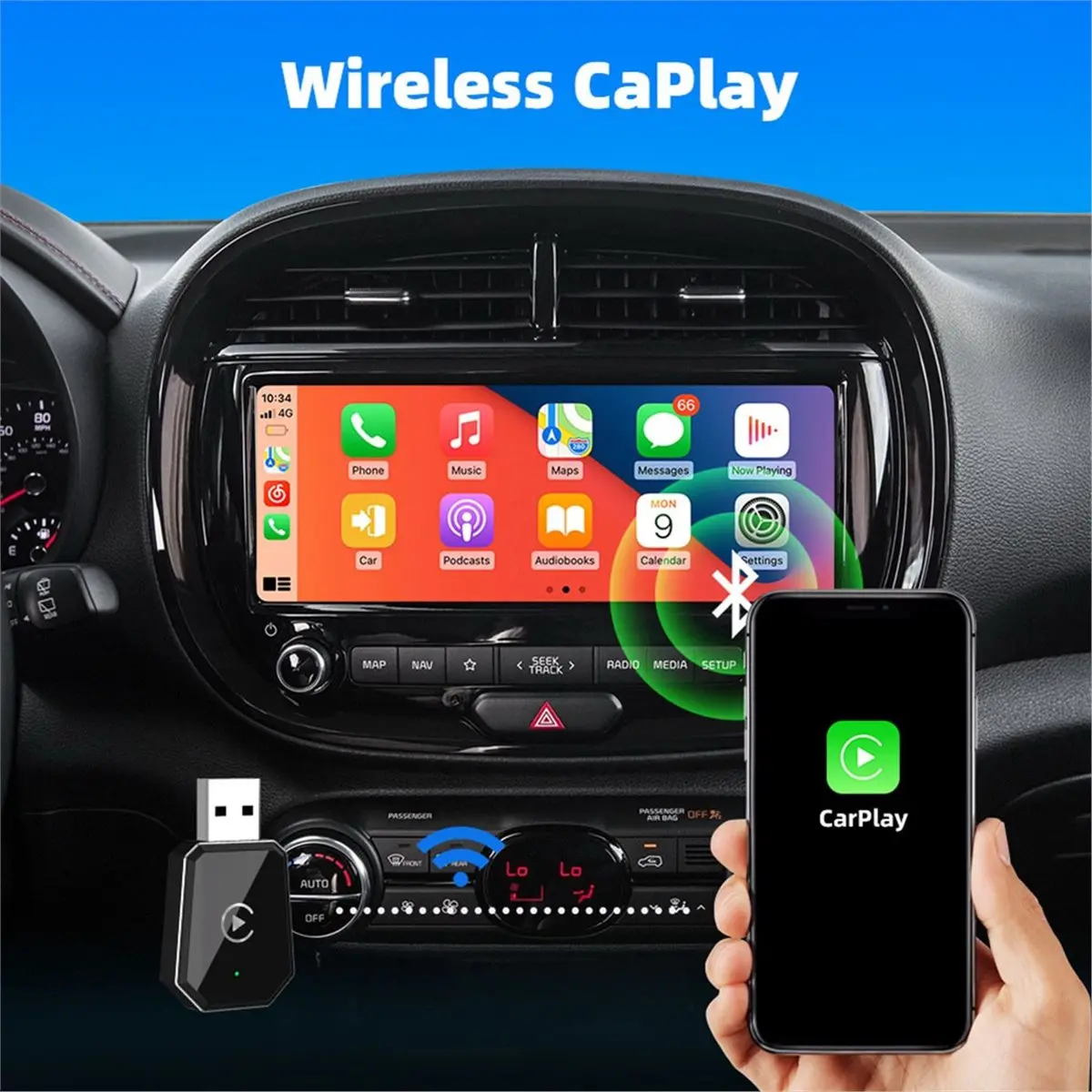 A10R 2in1 무선 CarPlay 어댑터 무선 안드로이드 오토 동글 차량 지능형 시스템 유선 CarPlay 지원 스마트 AI 박스