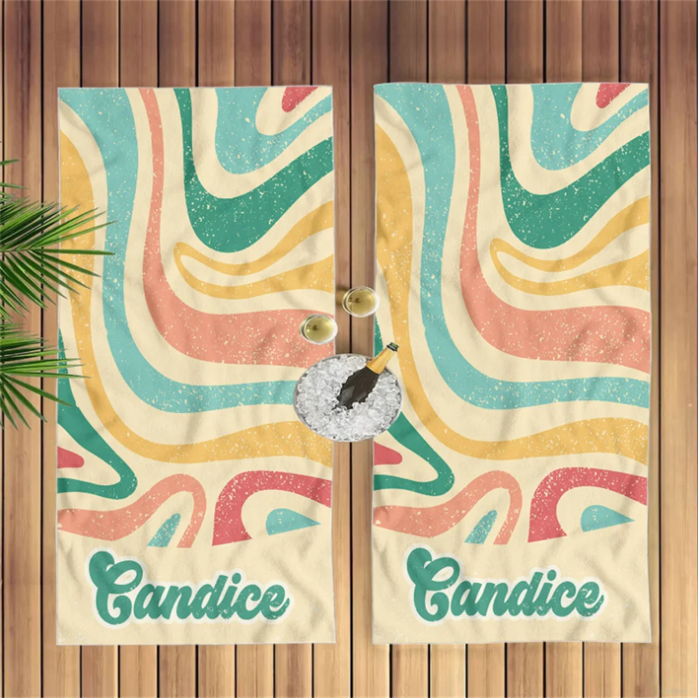 Custom Name Irregular Stripes Beach Towel 6 | Custom Name Irregular Stripes Beach Towel 6