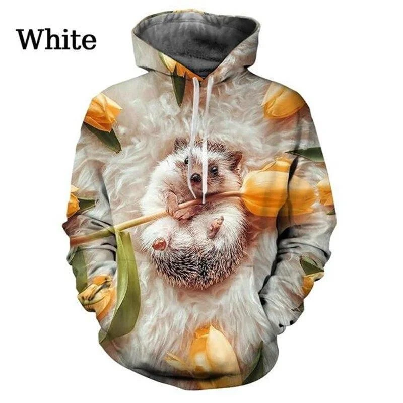 thumbnail image 1 of Sudadera con capucha con estampado gráfico de animales de erizo para hombres, sudaderas con estampado 3D, lindas sudaderas con capucha para niños, suéteres de moda unisex, ropa, 1 of 4