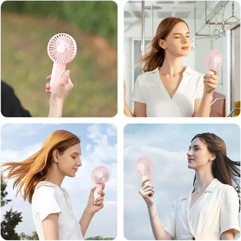 Rechargeable Portable Mini Handheld Fan with Phone Holder and Adjustable Speeds