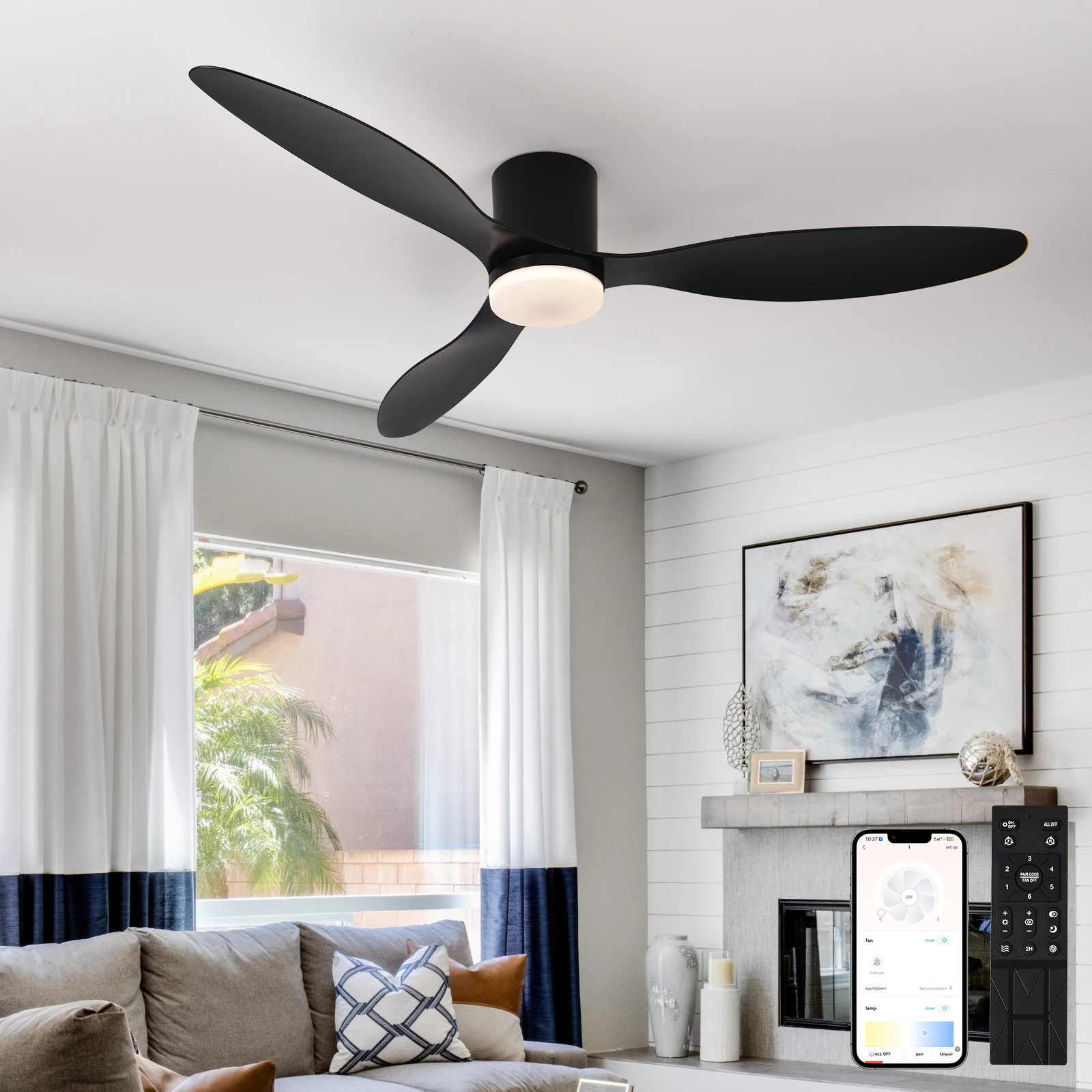 LED Pendant Light DC Motor Ceiling Fan Remote Control Terrace Wind Volume Household electric fan,ceiling fan