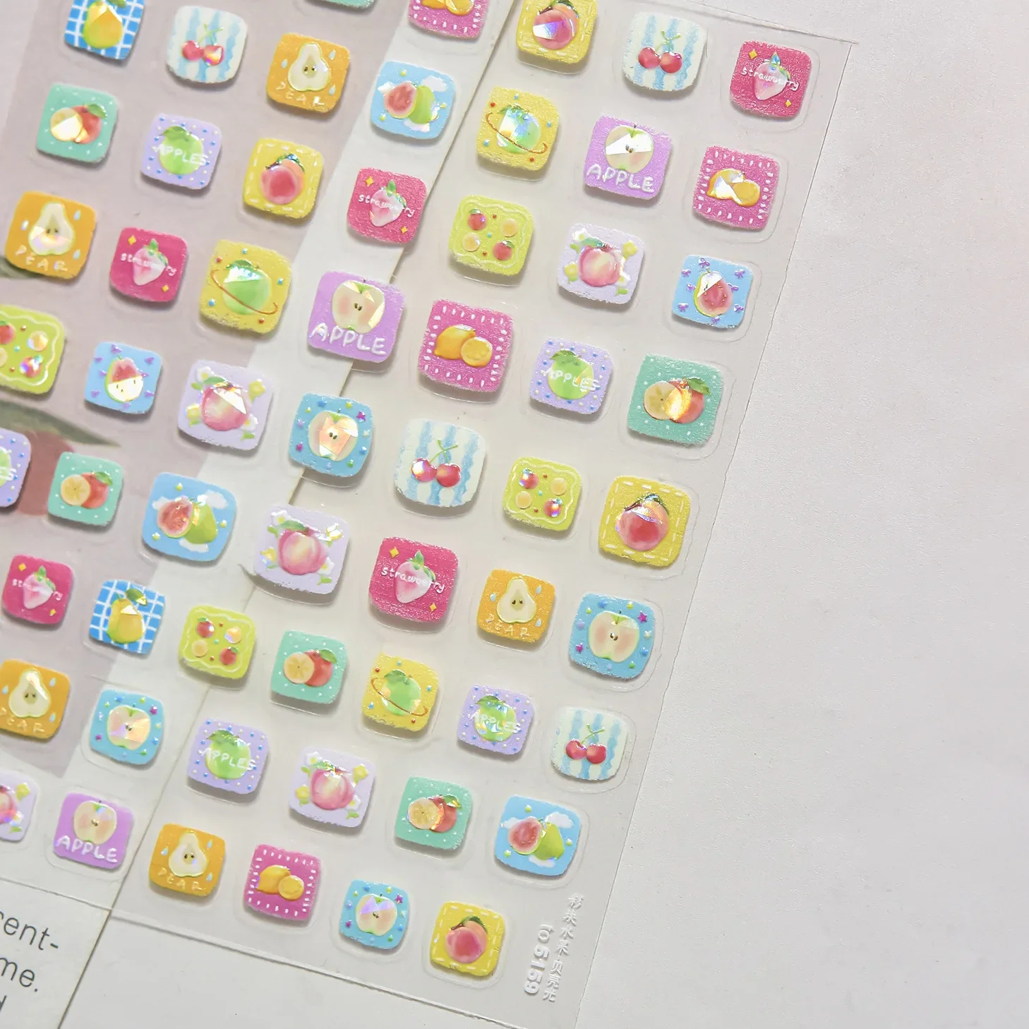 Vibrant Kawaii Apple Nail Art Stickers - Sweet & Cute Self-Adhesive Decals