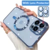 Magnetic Plating Case For iPhone 15 16 14 Plus 13 12 11 Pro Max E Camera Lens Protector Glass For Magsafe Wireless Charger Cover 1