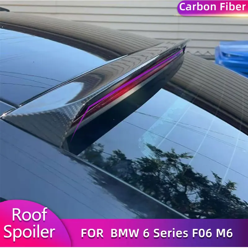 탄소 섬유 자동차 리어 루프 스포일러 립 윙, BMW 6 시리즈 F06 M6 4 문짝 2012 - 2017 용, 리어 루프 스포일러 창 뚜껑 윙 립