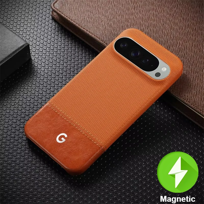 Elegant High-Texture PU Leather Splicing Fabric Case with Magnetic Charging