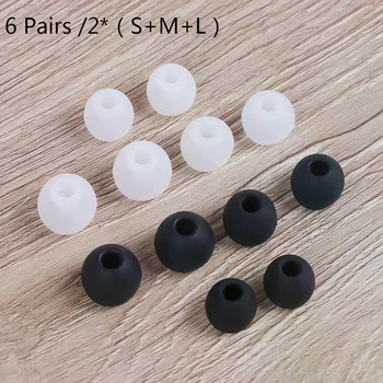 6 paia/2*(S+M+L) Auricolari intrauricolari universali Auricolari con punta in gomma siliconica
