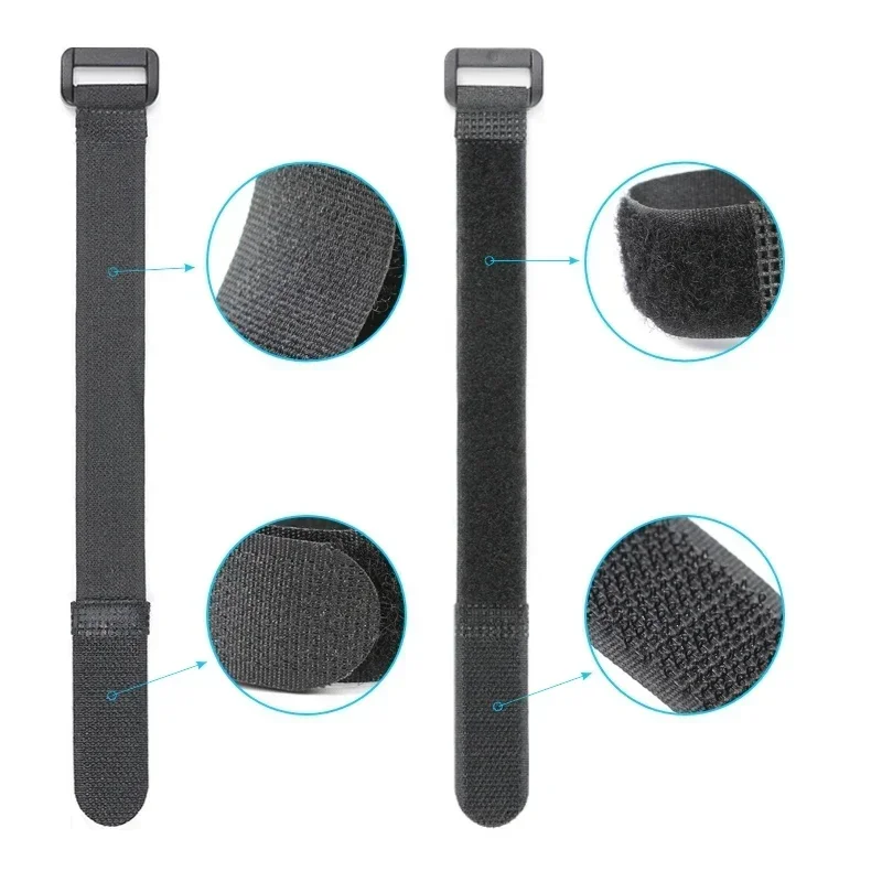 Cable Ties Reusable Self Adhesive Black Width 20mm Nylon Strap Reverse Buckle Line Wire Organizer Hook Loop Bundle Fastener cable ties