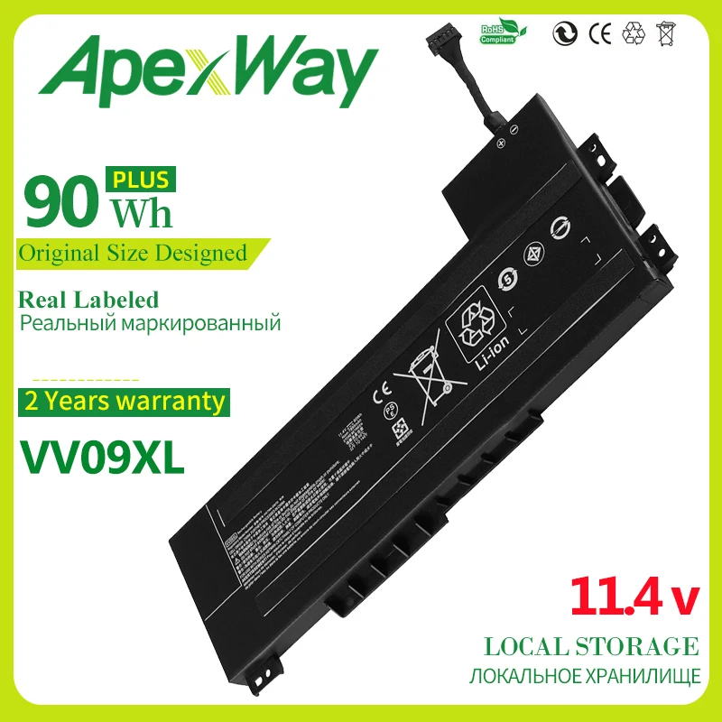 

ApexWay VV09XL Аккумулятор для ноутбука HP ZBook 15 G3 G4 серии HSTNN-DB7D 808398-2C2 808398-2C1 808452-005 HSTNN-C87C 11,4 V 90WH