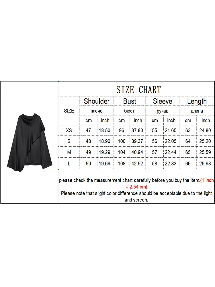  2026 New Women Fashion Solid Split Cloak Shirt Fashion Irregular Design Long Sleeves O-neck Loose Tops Temperament Blouse