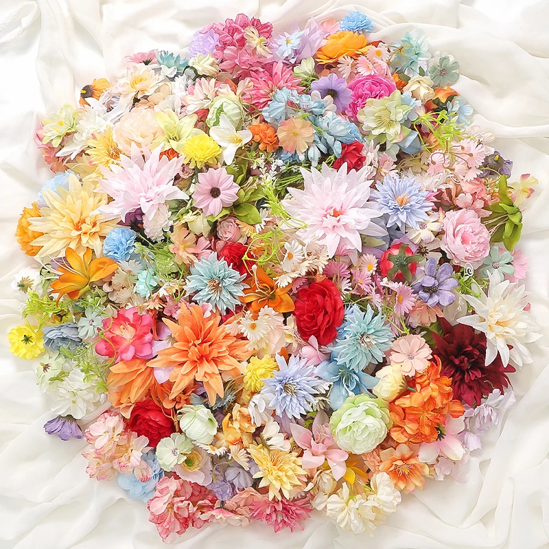 20/50 Stück gemischte künstliche Blumen aus Seide, künstliche Blumen für Heimdekoration, Hochzeit, Brautdekoration, DIY, Basteln, Kranz, Geschenke, Zubehör