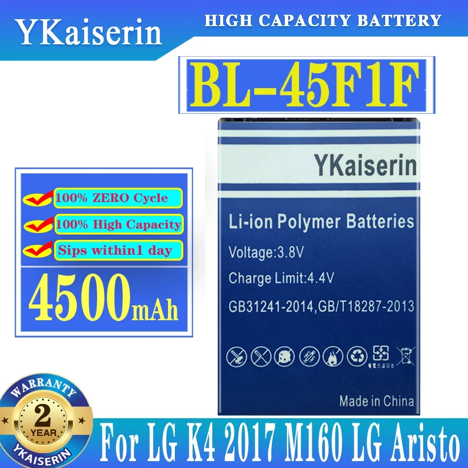 Batteria Ykaiserin Bl-45F1F 4500Mah Per Lg K4 2017 M160 Lg Aristo Ms210 2017 Versione K8 K4 Bl 45 F1F Batteria Di Ricambio