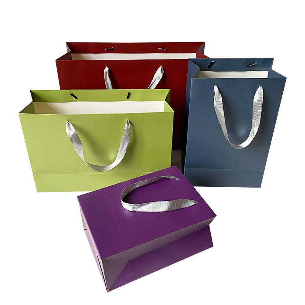 12pcs/Lot Paper Handle Jewelry Bags For Candy Chocolate Christmas Valentines Day New Year DIY Decor Birthday Party Gift Packing