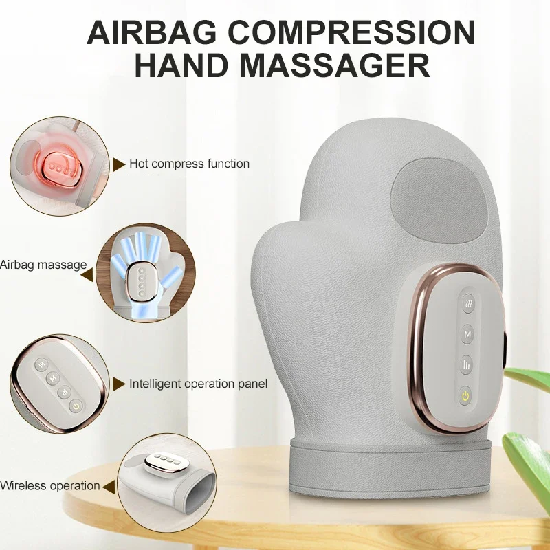 2026 Electric Hand Massager Glove with Air Compression Warm Heat for Carpal Tunnel Finger Pain Relief Ideal Gift for Elderly
