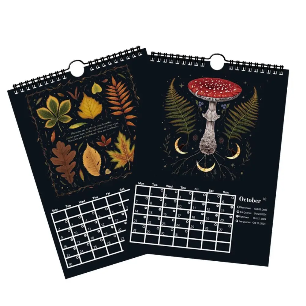Wall Calendar Contains 12 Original Illustrations Drawn Throughout Year Daily Monthly Schedule paper wall calendar