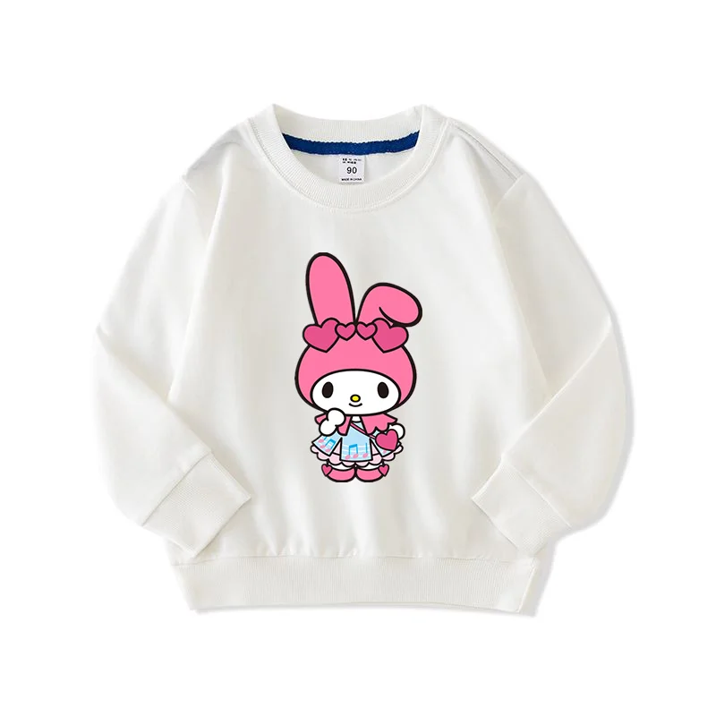 

Детские свитшоты Kawaii Sanrio, Hello Kitty Kuromi, осенние пальто, топы с длинным рукавом для девочек и мальчиков, спортивные аксессуары, подарок