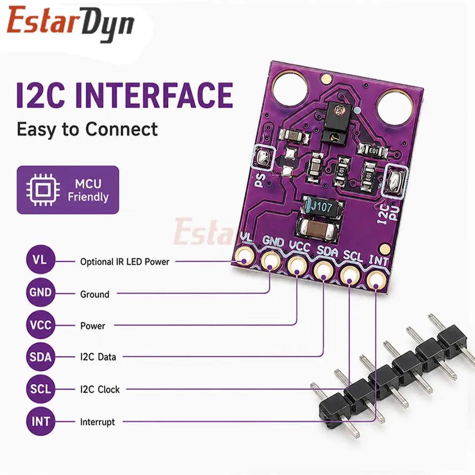 Estardyn APDS-9960 GY-9960 3.3V I2C Gesture Recognition RGB Proximity Sensor Module for Non-Contact Control & Color Sense image 3