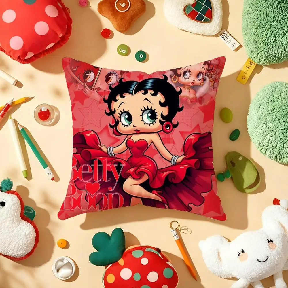 B-BeTTyS-CuTe-B-BoopS Kissenbezug, Plüschstoff, weich, doppelseitig bedruckt, Sofa, warm, Winter, Zuhause, Geschenk, Kissenbezug – Detail 8