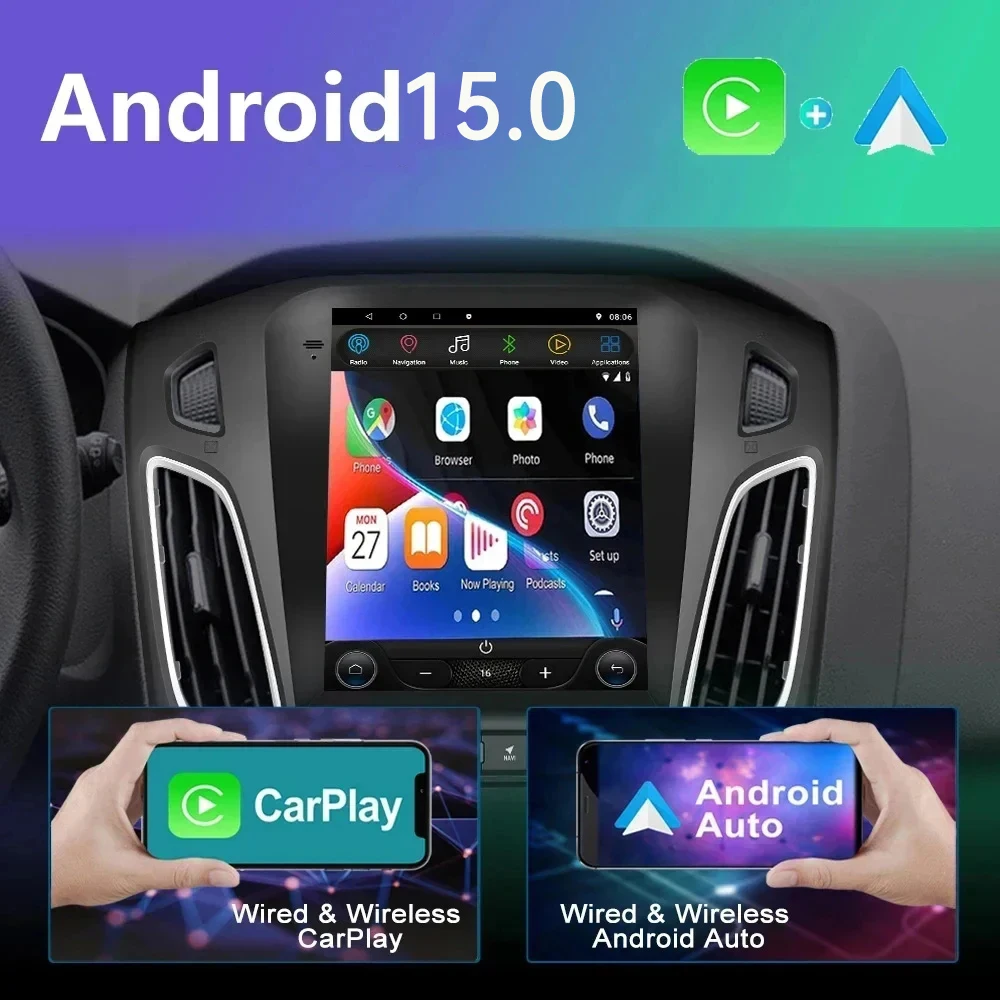 Autoradio Android 15 Da 9.7 Pollici Per Ford Focus 3 MK3 2011-2019 – Con Wireless CarPlay, GPS, Bluetooth E Comandi Al Volante
